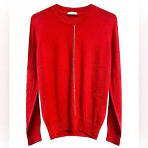 Sandro Paris Red Wool Sweater with Piping sz S